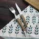 Laguiole Stainless Steel Steak Knife and Fork Set with Wooden Handle