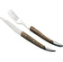 Laguiole Stainless Steel Steak Knife and Fork Set with Wooden Handle